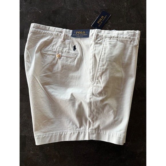 Polo Ralph Lauren Classic White Chino Shorts Mens Size 42 Stretch Cotton Preppy